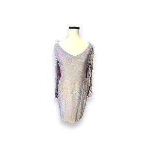 Women’s Metallic Iridescent Ribbon Sleeve Dress Large
